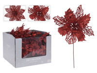 Украшение елочное "Цветок рождественский" 21cm, красный