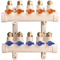 Комплект распределителей MPN 20565 Colector PPR robineti la 5 cai, alb MPN