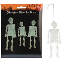 Декор Promstore 53724 Halloween Schelet fluorescent suspendabil, 10buc, 14cm