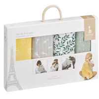 Accesoriu pentru înfășat Sophie la Girafe 850800 Set 4 pelincute muselina color 70x70cm