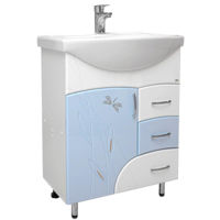 Dulap pentru lavoar Mashtab 11416 Stuff cu 3 sertare 65cm Alb-Albastru