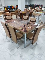 Комплект Келебек ɪɪ 101 + 6 стульев бежевые с коричневым