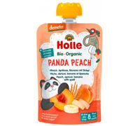 Piure Holle Bio Panda Peach piersici, caise, banane si grau spelt (8+ luni) 100 g