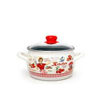 Cratiță Metalac 51702 эмалированная Kitchen 16cm, 2.2l, крышка стекло