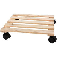 Подставка для цветов ProGarden 24807 Подставка для цветов 28x28cm на колесах, дерево, натуральный