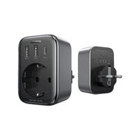 Адаптер электрический Ugreen 90613 Outlet Extender 30W 2*USB + Type-C + AC CD314, Black