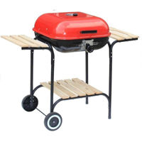 Grătar Activa Mastercook AM19524 pe carbuni Grill Wagon Red 40x40cm cu 2 mese
