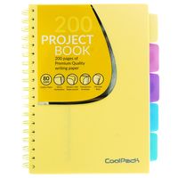 Блокнот A5 Coolpack пастельный, 200 страниц, желтый, со спиралью, математика