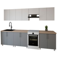 Мебель для кухни Smartex (30080) K2 300сm Alb+Grafit