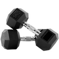 Гантель LivePro LP8005/05/BK Hex Rubber Dumbbell 5KGX2