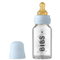 Поильник BIBS 5013231 Biberon din sticla anticolici Baby Blue cu tetina din latex 0+ luni, 110 ml
