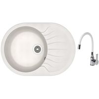 Мойка кухонная со смесителем Dr.Gans Berta 760 + SanDonna F 9995 alb