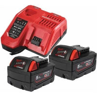 Зарядные устройства и аккумуляторы Milwaukee M18NRGCR-502 Set de acumulator Li-on 18V 5.0 Ah x 2 si incarcator 4932479831