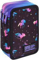Пенал с 3 отделениями CoolPack с аксессуарами JUMPER "Dark Unicorn"