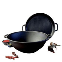 Казан Maysternya Ceaun din fonta Uzbec WOK 18L cu capac grill (V18CPWOK-CGR)
