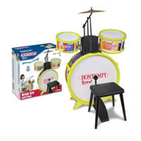 Музыкальная игрушка Bontempi 514507 Барабанная установка 4 предмета со стулом и 2 палочками