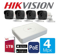 HIKVISION by HIWATCH POE 4 Megapixeli IP 1TB