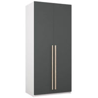 Шкаф Mobildor-Lux Smart-Home (0,90x0,56x2,0H м) с полками Белый/Антрацитовый