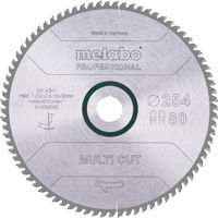 Аксессуар для пилы Metabo 628093000 Panza ferastrau circular Multi CUT universal HW/CT 254x30, 80FZ/TZ