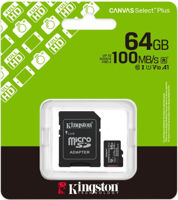 Флеш карта памяти SD Kingston SDCS3/64GB, microSD Class10 A1 UHS-I U1 (V10) + SD adapter
