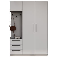 Мебель для прихожей Bayro Serenity 1500x2200x518 de colț stâng light grey cu 3 sertare