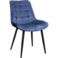 Стул Deco Hans Catifea Blue HLR63+Black Legs