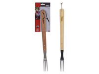 Furculita pentru gratar BBQ 46cm, cu maner din lemn