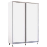 Dulap Mobildor-Lux Aron-S uși glisante din PAL (150x60x200H cm) Alb Brilliant