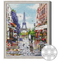 Картина по номерам Art Gallery QB205492 Mozaic cu diamante patrate 40x50cm Stradela din Paris