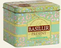 Ceai verde  Basilur Lose Leaf Tea  PRESENT GREEN, cutie metalică, 100g