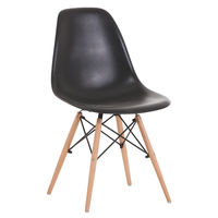 купить Пластиковый стул с деревянными ножками, 500x460x450x820 мм, черный в Кишинёве