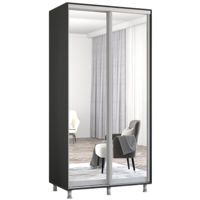 Dulap Mobildor-Lux Aron cu uși glisante din oglinzi (120x60x230H cm) Anthracite