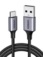 UGREEN Cable USB to Type-C 18W Aluminum with Braided (2m), US311, Black