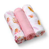 Pelincute din bambus Babyono Pink (70x70 cm) 3 buc