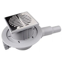 Trap de duș Uniplast Sifon de pardoseala PP D. 50/40 x 90° orizontal (alb) cu grila inox, 2 iesiri (115 x 115 mm) HCFG3 MCALPINE