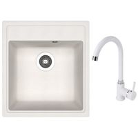 Мойка кухонная со смесителем Dr.Gans Nika 470 + SanDonna F 7073 alb