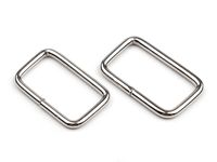 Inel metalic dreptunghiular, 13x25 mm, argintiu