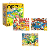 Головоломка Mideer MD1477 Puzzle Transportul Urban, 3 în 1 (nivelul 3)