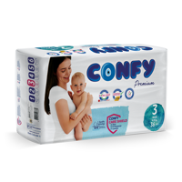 Scutece pentru copii Confy Premium ECO No.3,  MIDI (4-9 kg), 36 buc.