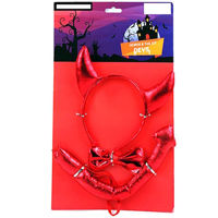 Декор Promstore 53732 Costum de Halloween 3buc: Bentita cu coarne, cravata si coada