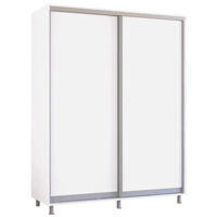 Dulap Mobildor-Lux Aron-S uși glisante din PAL (180x60x200H cm) Alb Brilliant