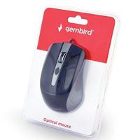 Mouse Gembird MUS-4B-01-GB, Optical, 800-1200 dpi, 4 buttons, Ambidextrous, Spacegrey/Black, USB