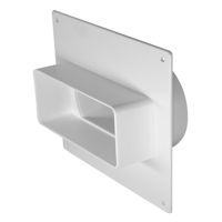 Conector tub plat-rotund ventilatie cu flansa 150 mm din plastic 110 x 55 mm / D.100 (scurt) KFSD  EUROPLAST