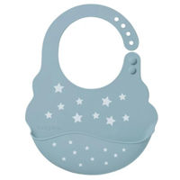 Bavețică BabyOno 0829/05 Baveta din silicon cu incuietoare reglabil albastru