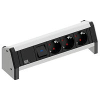 Удлинитель электрический BACHMANN 902.0050 Modul desk 3xSchuko 1xSwitch 2 poli led negru