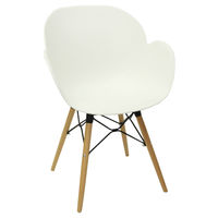 купить Пластиковый стул, деревянные ножки с металлической опорой 590x580x850 мм, белый в Кишинёве