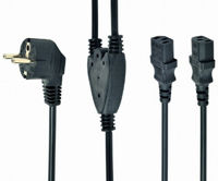 Power Cord PC-220V   2m Euro Plug, Y-cord 1.55m+Y neck 0.45m+0.45m, Cablexpert, PC-186-ML6