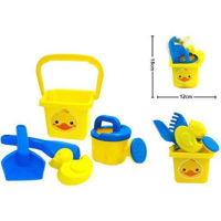 Игрушка Promstore 01441 Набор игрушек для песка в ведерке Утенок 5ед, 17cm