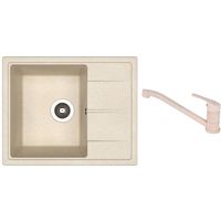 Мойка кухонная со смесителем Dr.Gans Nika 580 + SanDonna F 1066 bej