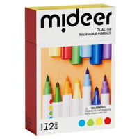 Набор для творчества Mideer MD4308 Set de markere lavabile cu 2 vârfuri, 12 culori